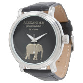 Montre Cavalier avec monogramme noir et or (Incliné)