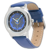 MONTRE CELTIC KNOTS FLOWER BLUE SAPPHIRE GEM STONES (Incliné)