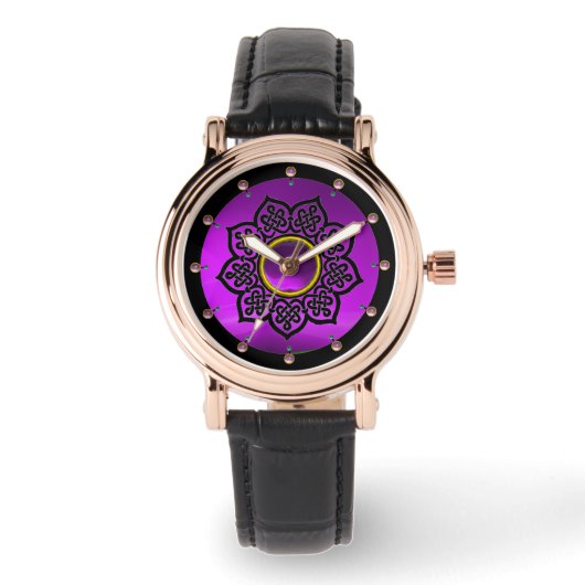 MONTRE CELTIC KNOTS FLOWER PURPLE AMÉTHYST GEMSTONES (Recto)
