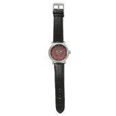MONTRE CELTIC KNOTS FLOWER, ROUGE BURGUNDY RUBY GEM PIERR (Plat)