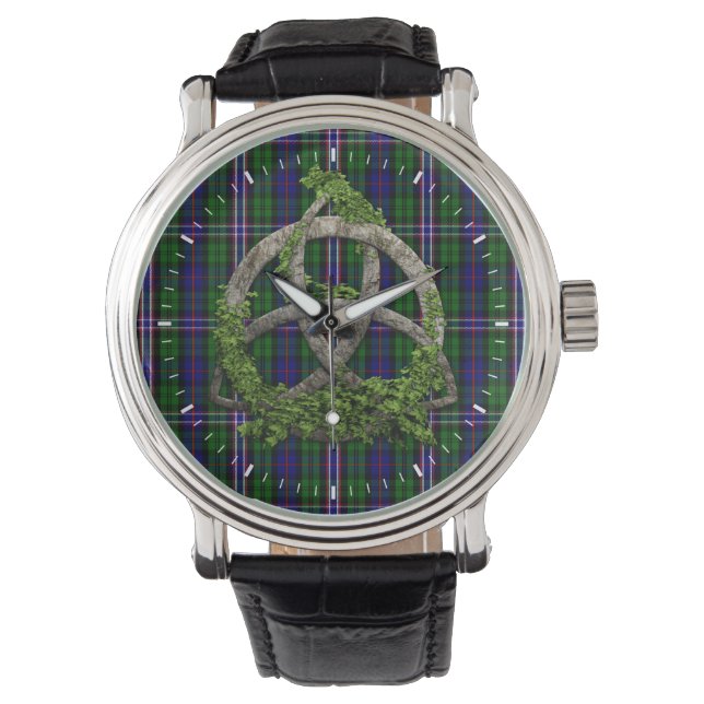 Montre Celtic Trinity Knot Et Scottish National Tartan (devant)