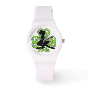 Montre celtique de noeud de shamrock irlandais de