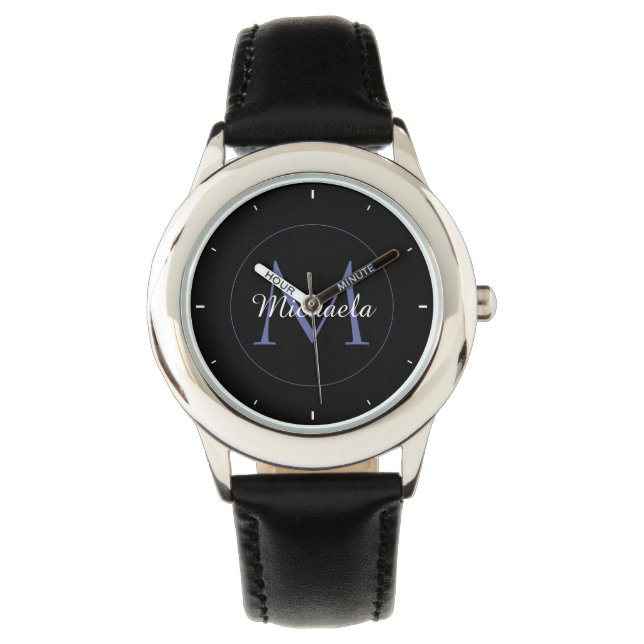 Montre Cercle minimal moderne nom initial monogramme mode (devant)