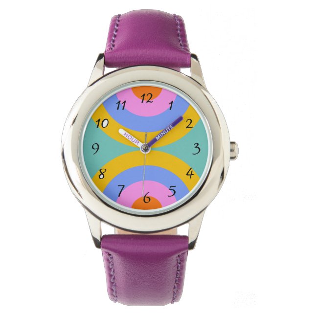 Montre Cercles Boho Retro Vibrants (devant)