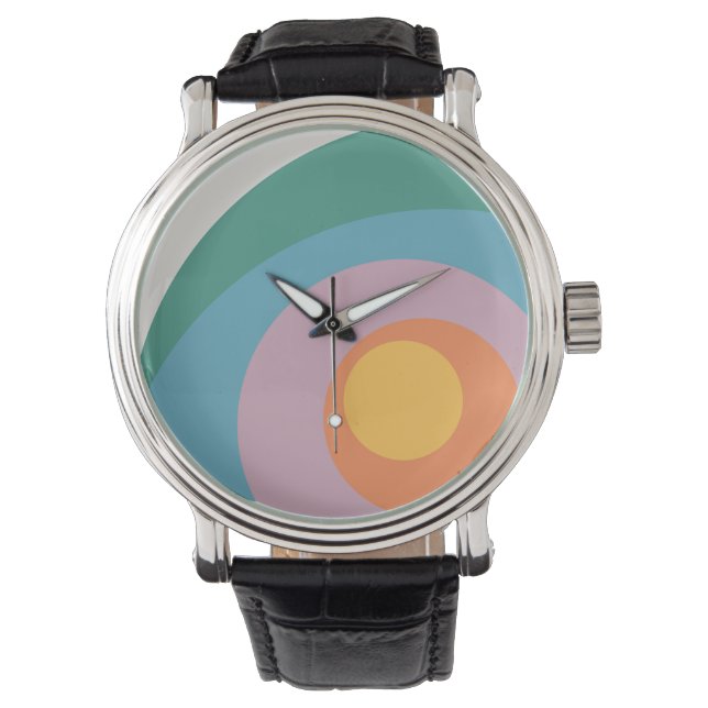 Montre Cercles de style rétro multicolore (devant)