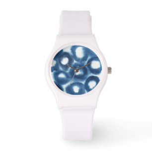 Montre Cercles d'impression d'aquarelle d'Indigio