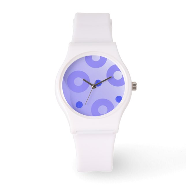Montre Cercles et points bleus cool (Recto)