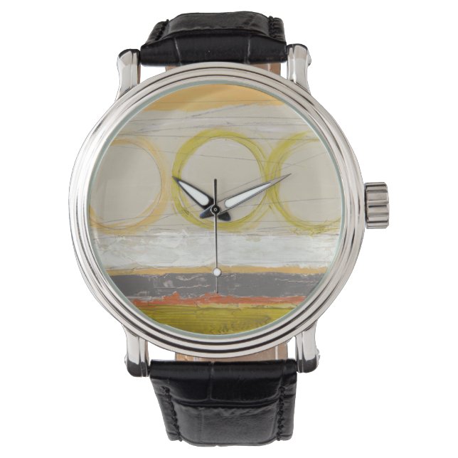 Montre Cercles jaunes et orange sur Arrière - plan multic (devant)