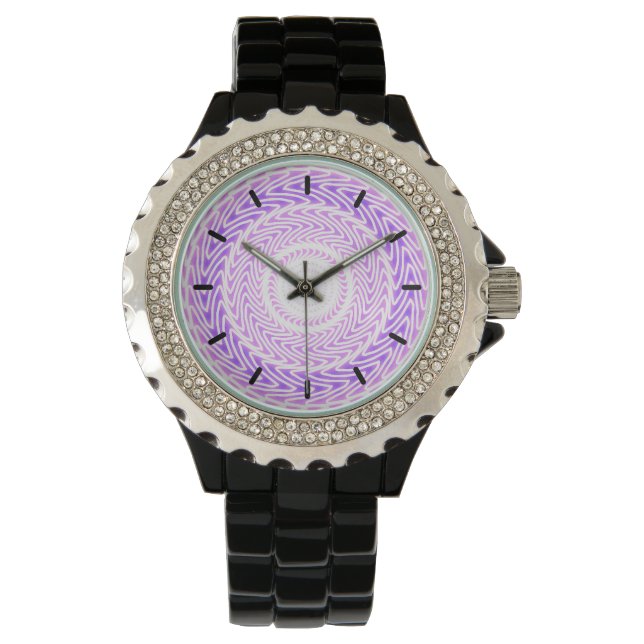 Montre Cercles violets lumineux motif (devant)