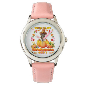 Montre C'Est Mon Thanksgiving Boxer Chien Citrouille Anim