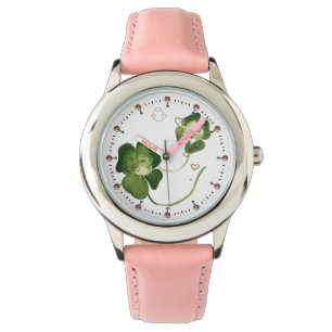 MONTRE CHALEUREUSES SHAMROCKS VERTES AVEC COEUR