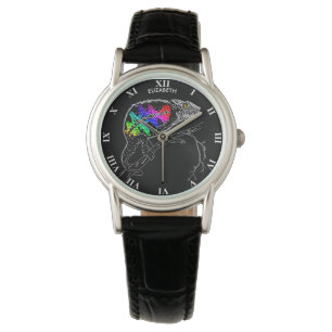 Montre Chameleon Abstrait de l'arc-en-ciel psychédéliqu