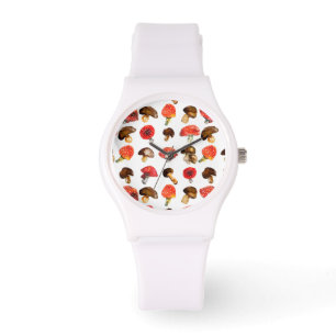Montre Champignons d'aquarelle motif de chute