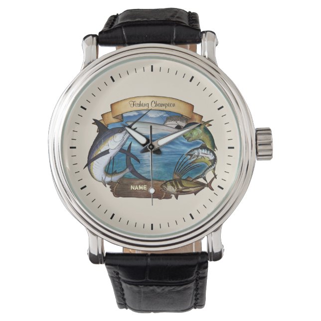 Montre Champion de pêche (personnalisable) (devant)