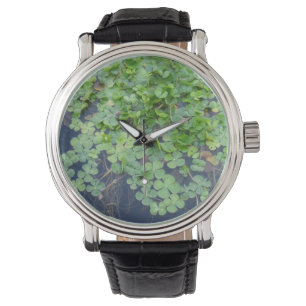 Montre chanceuse de trèfle de quatre feuilles