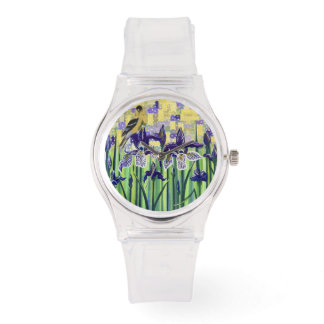Montre Chardonneret et iris 