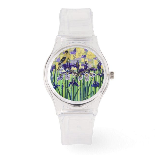 Montre Chardonneret et iris  (Recto)