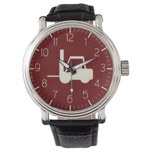 Montre chariot élévateur noir et blanc