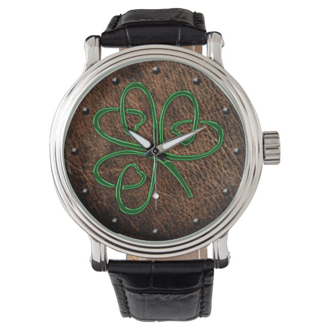 Montre Charmant shamrock celtique sur art numérique en cu (devant)