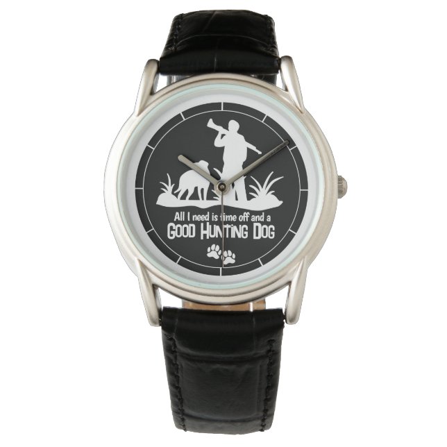 Montre Chasse Chien Citation Hommes Chasseur de fusils Mo (devant)