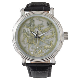 Montre Chasse sur une assiette iranienne ancienne