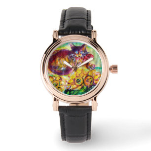 MONTRE CHAT AVEC RIBBON ROUGE ET SOUFFRES