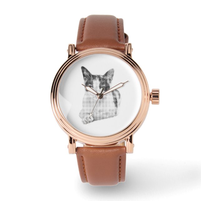 Montre Chat calico effet demi-teinte (Recto)