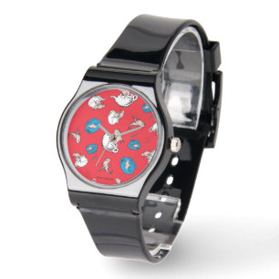 Montre Chat dans le Chapeau Le Poisson Motif Rouge