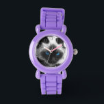 Montre Chat de Siamese<br><div class="desc">Photo en noir et blanc d'un beau chat siamois aux yeux bleus glacés. Un grand cadeau pour vous-même ou pour l'amoureux des chats dans votre vie.</div>