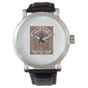 Montre Chat en Verre Cathédrale Vintage