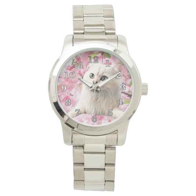 Montre Chat et fleurs (devant)