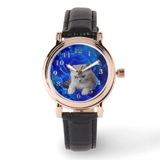 Montre Chat et Rose