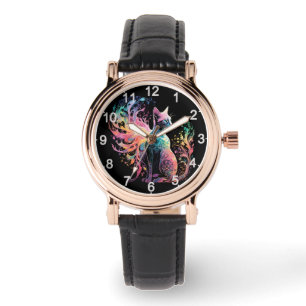 Montre Chat Holographique Spectral : Un Prisme d'Élégance
