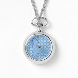 Montre Chat Japonais - Impression Kimono Bleu
