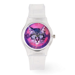 MONTRE CHAT LUNETTES DE SOLEIL WOMENS ROSE WRIST WATCH