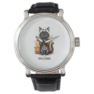 Montre Chat mignon et effrayant Halloween