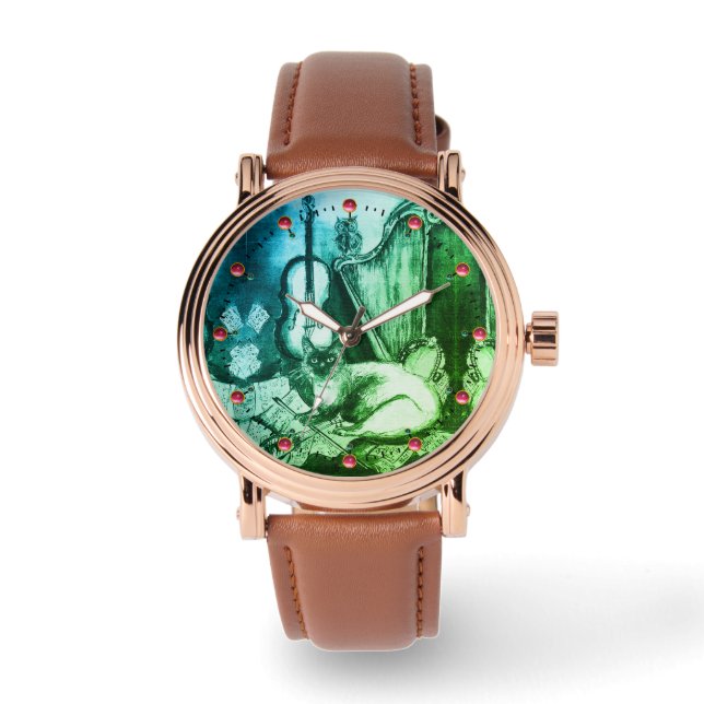 MONTRE CHAT MUSIQUE AVEC VERT OWL (Recto)
