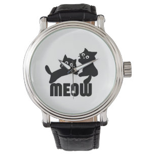 Montre chat noir, maman