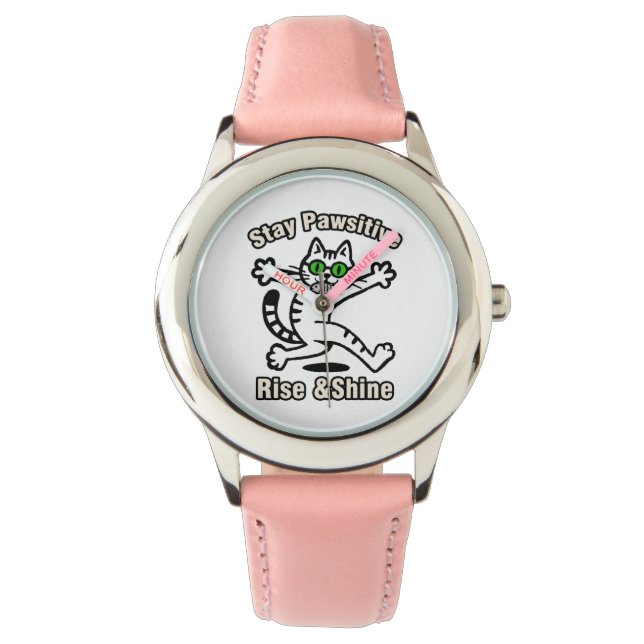 Montre Chat Restez Positif (devant)