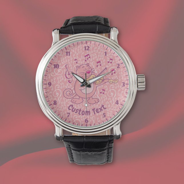 Montre Chat Rose avec Violon (Créateur téléchargé)