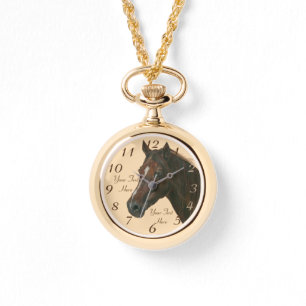 Montre Châtaigne jument cheval portrait équine peinture d