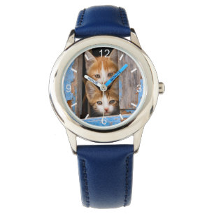 Montre Chatons mignons de chat dans le cadran-plat