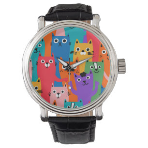 Montre Chats colorés motif