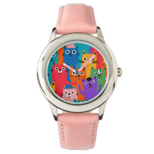 Montre Chats colorés motif