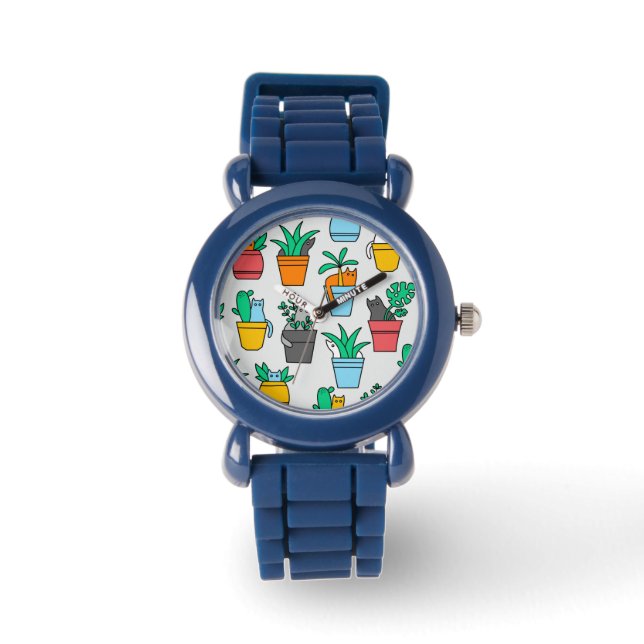 Montre Chats dans les pots à fleurs (Recto)