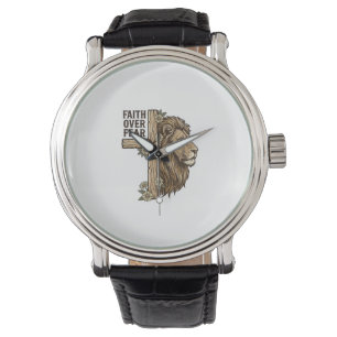 Montre Chemise chrétienne vintage Croix Lion La Foi Sur L