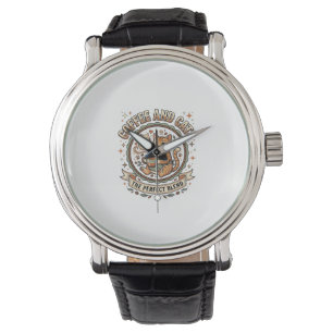 Montre Chemise d'art vectoriel vintage Café et chats Chat
