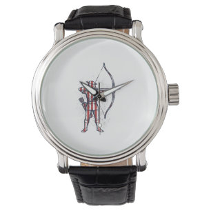 Montre Chemise de chasse à l'arc du drapeau américain Vin