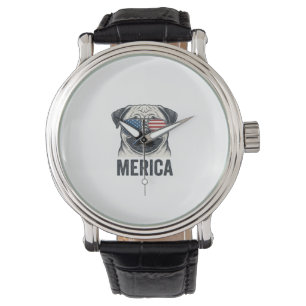 Montre Chemise de conception de gravure vintage Merica Pu