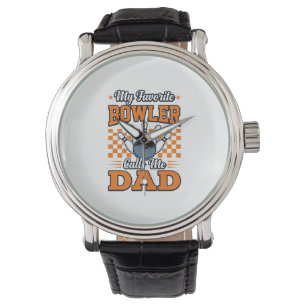 Montre Chemise de papa de bowling Mon meilleur quilleur m
